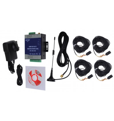 4 channel 3G KP GSM Temperature, Humidity & Power Status Monitor with 4 x 20 metre Probes.