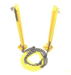 2-er Set umklappbare Parkpfosten & Plastikketten