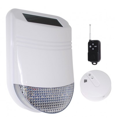 Zusätzliche HY solarbetriebene Sirene mit Rauch & Wärme Alarm