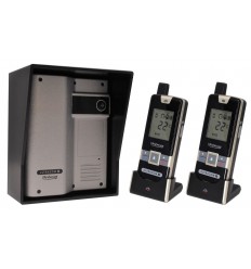 ULTRACOM 2 - 600 m Funk-Gegensprechanlage mit schwarzem Außengehäuse (ohne Tastatur) & 2 X Handgerät