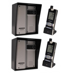2 X ULTRACOM 2 - 600 m Funk-Gegensprechanlage mit schwarzem Außengehäuse (ohne Tastatur) & 2 X Handgerät