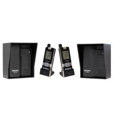 2 X ULTRACOM 2 - 600 m Funk-Gegensprechanlage mit schwarzem Außengehäuse (ohne Tastatur) & 2 X Handgerät