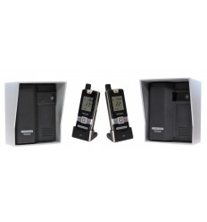 2 X ULTRACOM 2 - 600 m Funk-Gegensprechanlage mit silber Außengehäuse (ohne Tastatur) & 2 X Handgerät