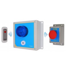 Wireless Lockdown Alarm Siren Control Panel with Adjustable Siren & Blue Flashing LED