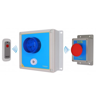Wireless Lockdown Alarm Siren Control Panel with Adjustable Siren & Blue Flashing LED