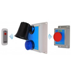 Wireless Lockdown Alarm Siren Control Panel with Adjustable Siren & Blue Flashing LED