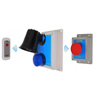 Wireless Lockdown Alarm Siren Control Panel with Adjustable Siren & Blue Flashing LED