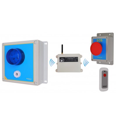 Wireless Lockdown Alarm Siren Control Panel with Adjustable Siren & Blue Flashing LED