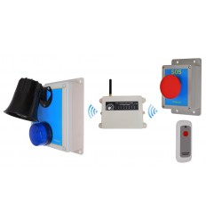 Wireless Lockdown Alarm Siren Control Panel with Adjustable Siren & Blue Flashing LED