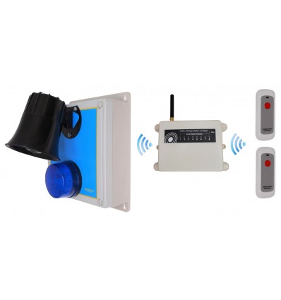 Wireless Lockdown Alarm Siren Control Panel with Adjustable Siren & Blue Flashing LED