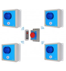 Wireless Lockdown Alarm Siren Control Panel with Adjustable Siren & Blue Flashing LED