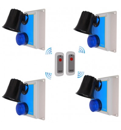 Wireless Lockdown Alarm Siren Control Panel with Adjustable Siren & Blue Flashing LED