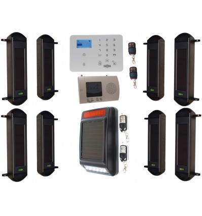 Comprehensive 1B-100 Solar Wireless Perimeter Beams & KP9 GSM Auto-Dialler System