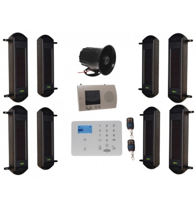 Comprehensive 1B-100 Solar Wireless Perimeter Beams & KP9 GSM Auto-Dialler System
