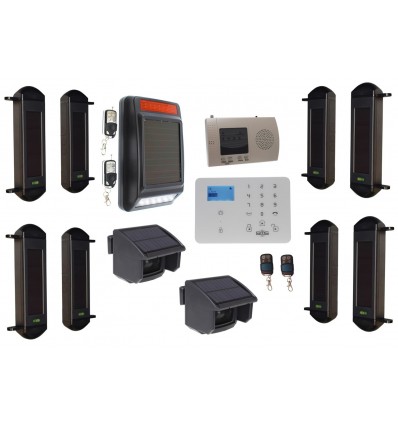 Comprehensive 1B-100 Solar Wireless Perimeter Beams & KP9 GSM Auto-Dialler System