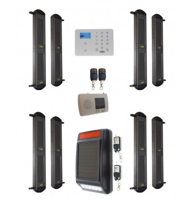 Comprehensive 1B-100 Solar Wireless Perimeter Beams & KP9 GSM Auto-Dialler System