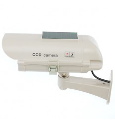 Solarbetriebene CCTV-Kamera-Attrappe (Dummy 23) mit Warnschild