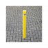 Feststehender gelber 120 FG Parkpfosten mit reflektierendem Edelstahlband