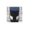 Feststehender schwarzer 120 FS Parkpfosten mit reflektierendem Edelstahlband