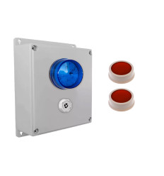 Wireless Lockdown Alarm Siren Control Panel with Adjustable Siren & Blue Flashing LED