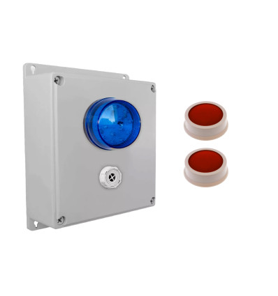 Wireless Lockdown Alarm Siren Control Panel with Adjustable Siren & Blue Flashing LED