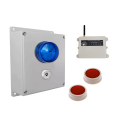 Wireless Lockdown Alarm Siren Control Panel with Adjustable Siren & Blue Flashing LED