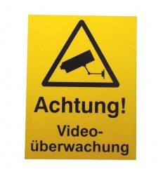 Fenster-Aufkleber mit Warnung vor Videoüberwachung