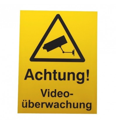Fenster-Aufkleber mit Warnung vor Videoüberwachung