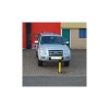 herausnehmbarer gelber 100P Park- und Sicherheitspfosten m. schwarzem Band & 2 Bodenhülsen