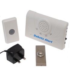 Funktürklingel mit großer Reichweite & mattsilberfarbenem Klingelknopf