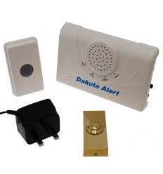 Funktürklingel mit großer Reichweite & Messing-Klingelknopf